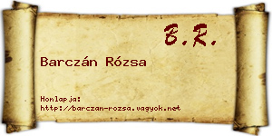 Barczán Rózsa névjegykártya